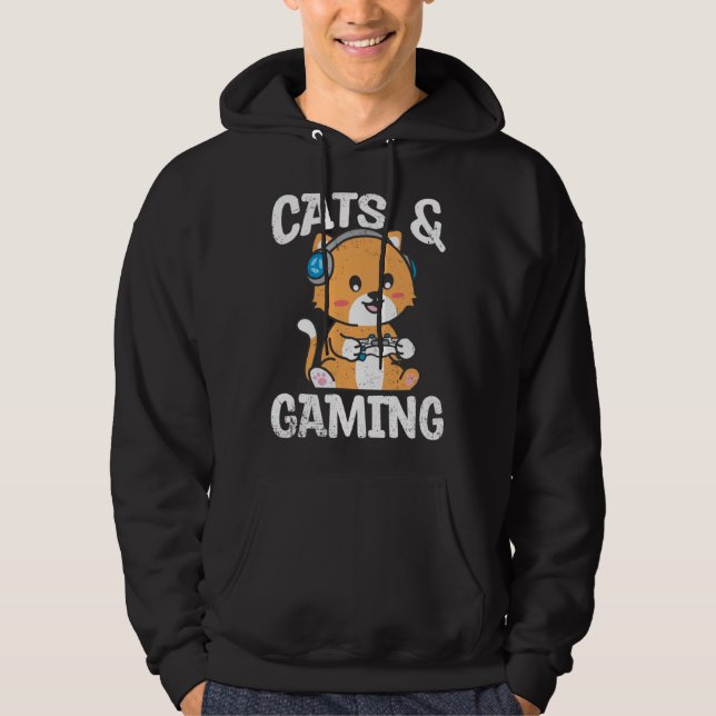 Cats And Gaming Cute Cat Owner Pet Animals  Graphi Hoodie (Vorderseite)