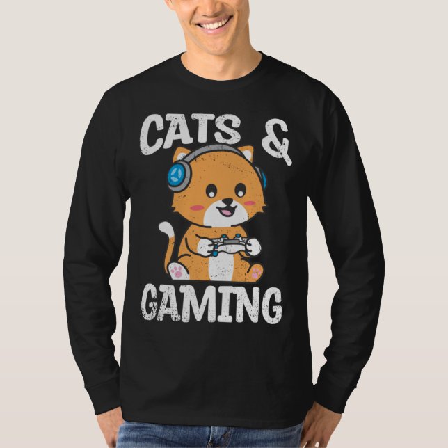 Cats And Gaming Cute Cat Owner Pet Animals  Graphi T-Shirt (Vorderseite)