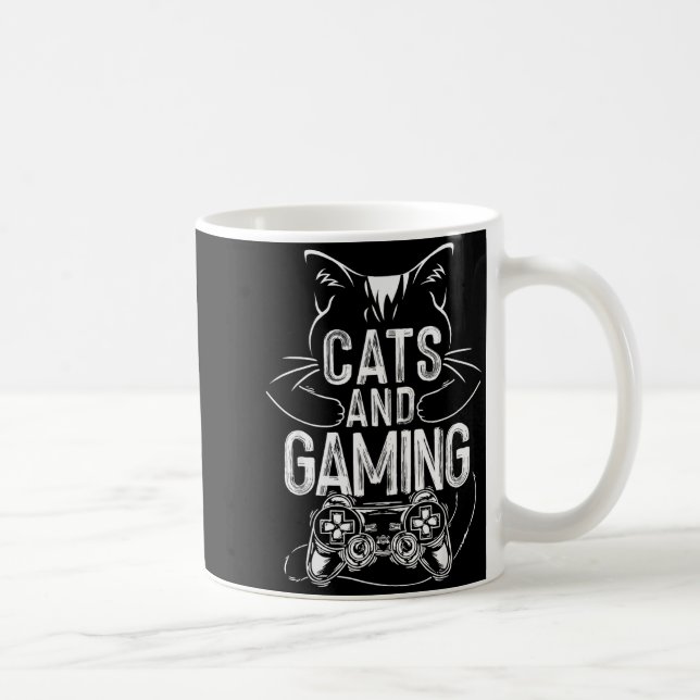 Cats And Gaming Funny For Gamer, Cat Lover, Cat Mo Kaffeetasse (Rechts)