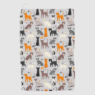 Cats and Paw Prints Golfhandtuch