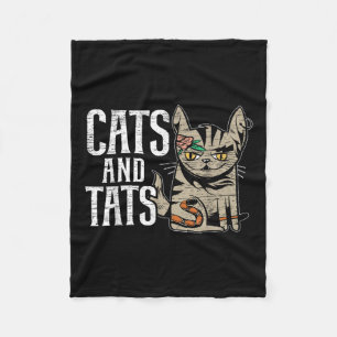 Cats And State Inking Tattoo Lover Tattooing Kitty Fleecedecke