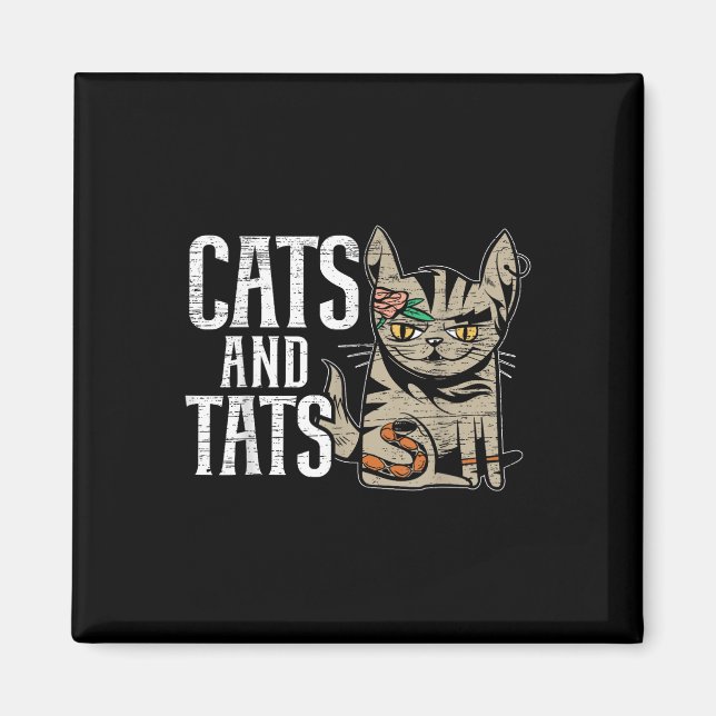 Cats And State Inking Tattoo Lover Tattooing Kitty Magnet (Vorne)