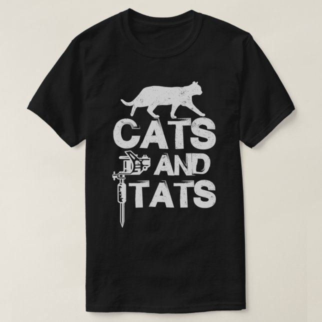 Cats And Tats Tattoo Enthusiast Skin Art Cat Lover T-Shirt (Design vorne)