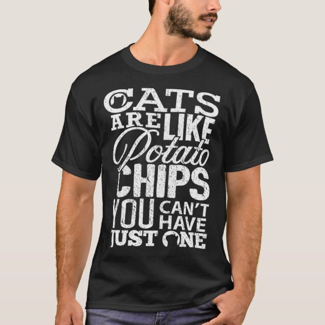 Cats are like potato chips Cute Cat Women Girls T-Shirt (Vorderseite)