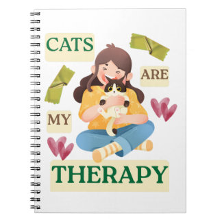 Cats Are My Therapy – Cute Cat Lover Design Notizblock