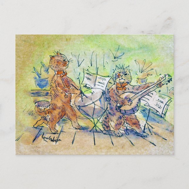 Cats Band, Louis Wain Postkarte (Vorderseite)