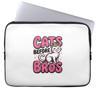 Cats Before Bros Vintage Cat Crown Shirt Design_1 Laptopschutzhülle