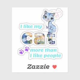 "Cats Better Company than Men" Stilvolle Kunstwerk Aufkleber