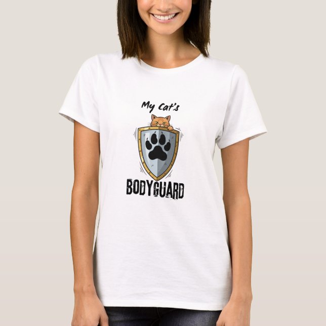 Cat's Bodyguard | Funny Protector Pet Parent theme T-Shirt (Vorderseite)