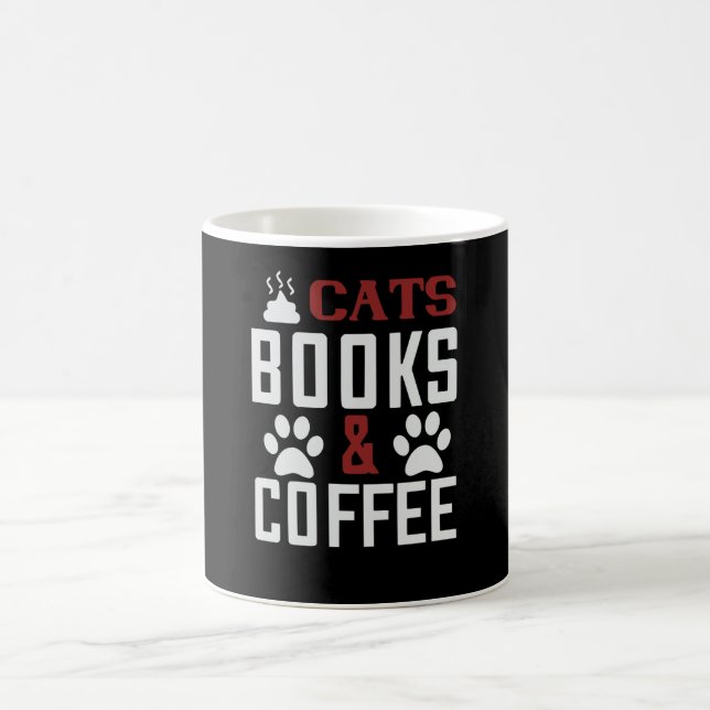 Cats Books & Coffee v2 Kaffeetasse (Mittel)