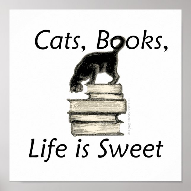 Cats Books Life is Sweet Poster (Vorne)