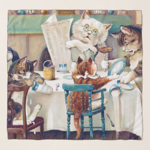 Cat's Breakfast Time, Louis Wain Schal