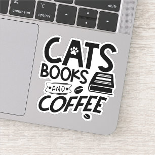 Cats Bücher Kaffeetypo Kostenvoranschlag Buchwürme Aufkleber