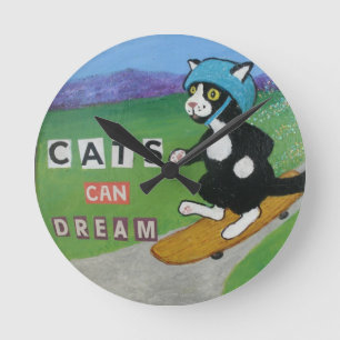 Cats Can Dream Wall Clock Runde Wanduhr