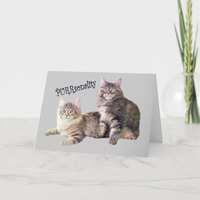 Cats Card PURRsonality Dankeskarte (Vorderseite)