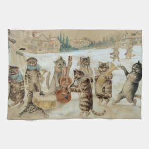 Cats Carol Singing von Louis Wain Geschirrtuch