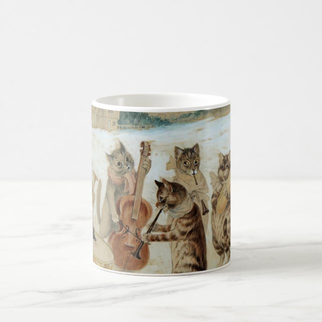 Cats Carol Singing von Louis Wain Kaffeetasse (Mittel)