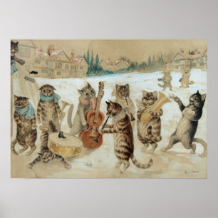 Cats Carol Singing von Louis Wain Poster