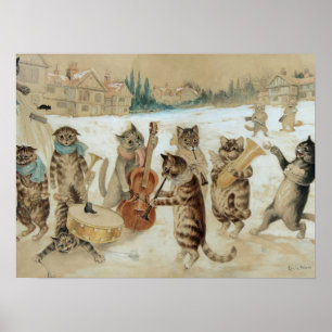 Cats Carol Singing von Louis Wain Poster