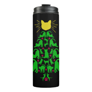 Cats Christmas Funny Meowy Christmas Tree Cat Love Thermosbecher