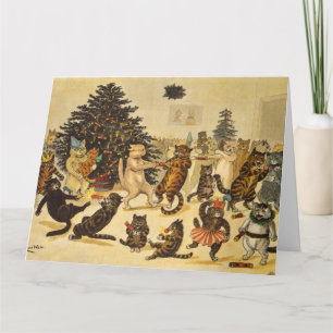 Cat's Christmas Party - Louis Wain Karte