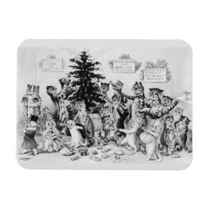 Cats Christmas Party Louis Wain Magnet