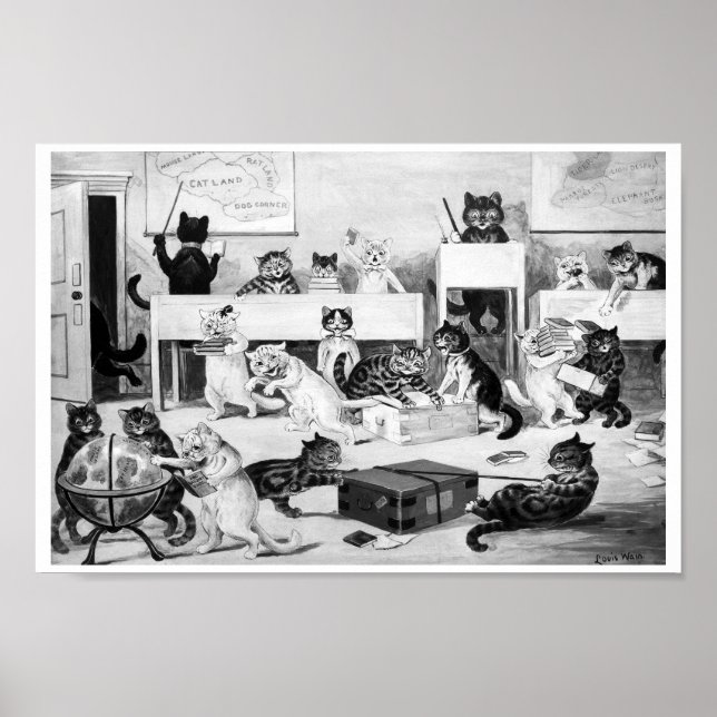 Cats Classroom Discipline, Louis Wain Poster (Vorne)