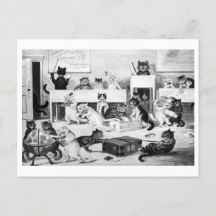 Cats Classroom Discipline, Louis Wain Postkarte