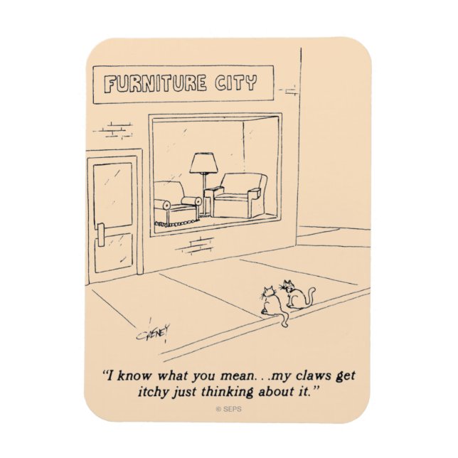 Cats Clawing Möbel Magnet (Vertikal)