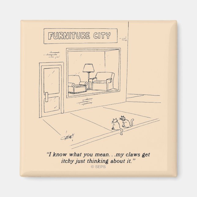 Cats Clawing Möbel Magnet (Vorne)