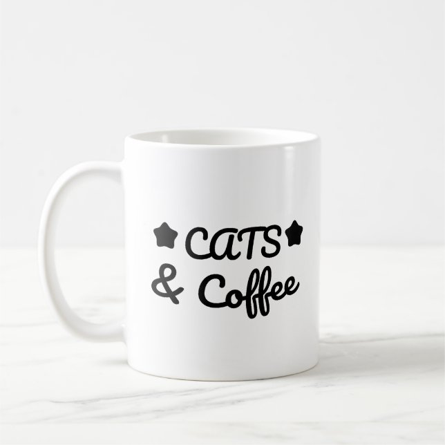 Cats & Coffee -  Cat Lover Gift Kaffeetasse (Links)