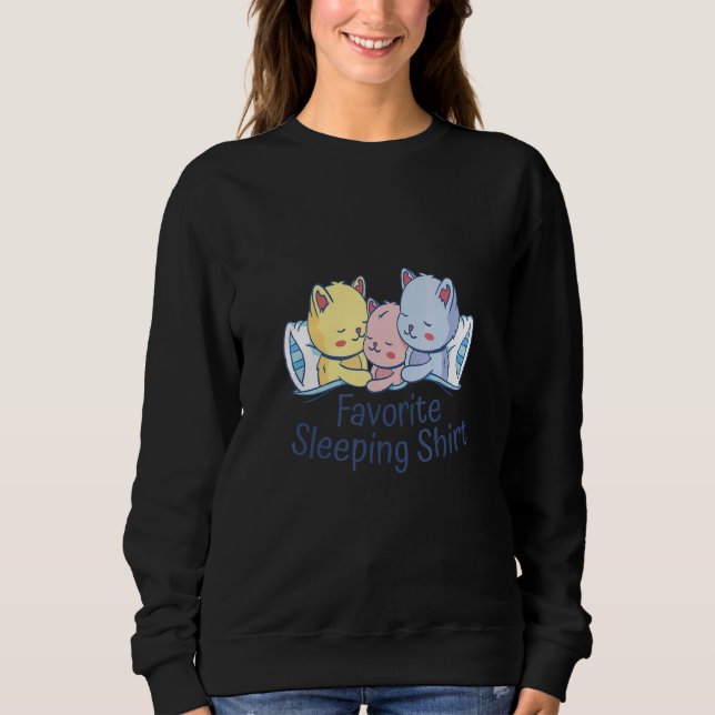 Cats Cute Sleeping Kitty Funny Cat Pets Kitten Lov Sweatshirt (Vorderseite)