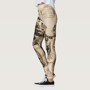 Cats Decorating Christmas Tree by Louis Wain Leggings