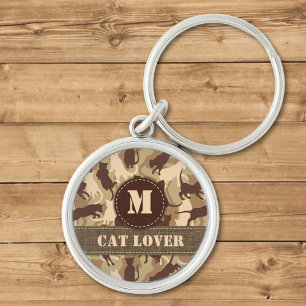 Cats Desert Camouflage Monogram Schlüsselanhänger