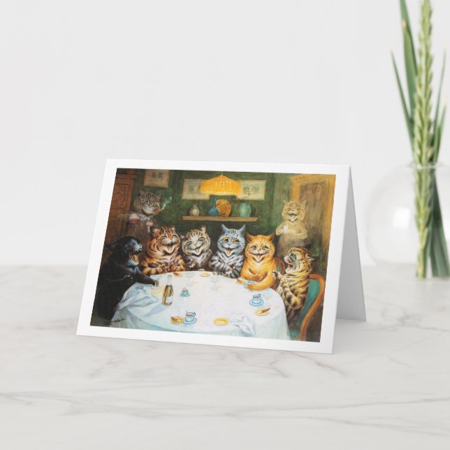 Cats Enjoying Cigars & Brandy Karte (Vorderseite)