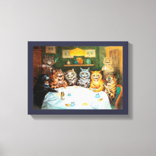 Cats Enjoying Cigars & Brandy Leinwanddruck