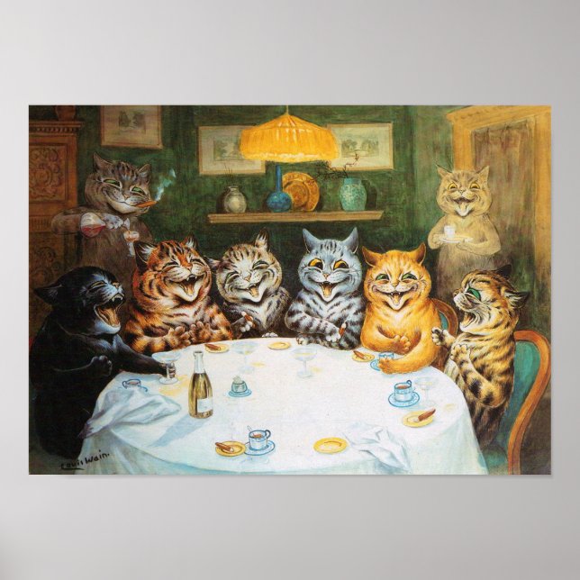 Cats Enjoying Cigars & Brandy Poster (Vorne)