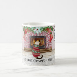 Cat's erste Weihnachten personalisiert Kaffeetasse