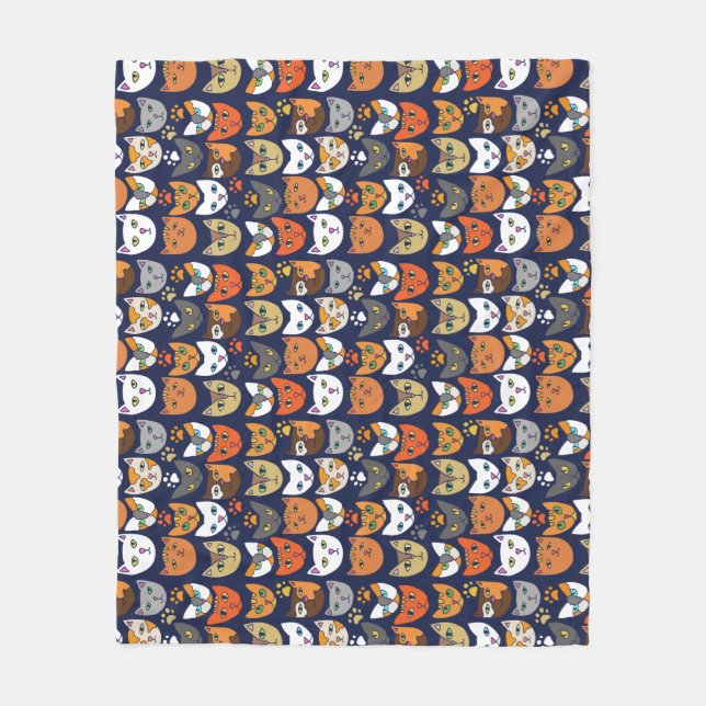 Cats Everywhere Cat Person Fleecedecke (Vorderseite)