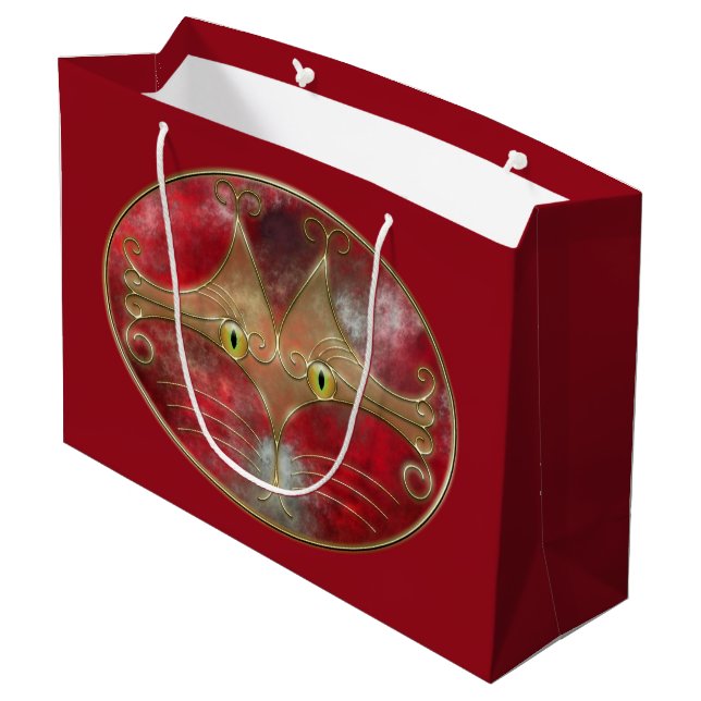 Cat's Eyes-Geschenktasche Große Geschenktüte (Rückseite Schrägansicht)
