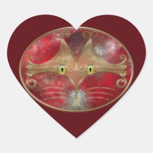 Cat's-Eyes-Stickers Herz-Aufkleber