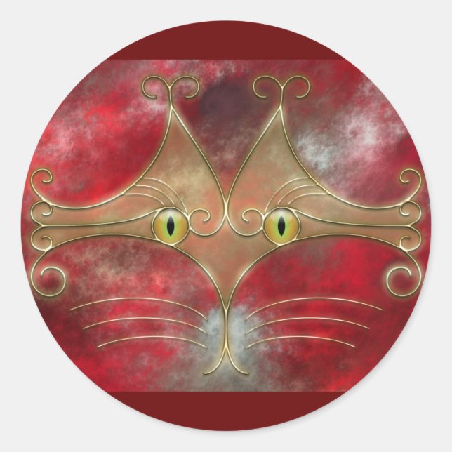 Cat's-Eyes-Stickers Runder Aufkleber (Vorderseite)