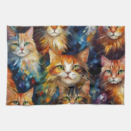 Cats Faces Animals Art Geschirrtuch