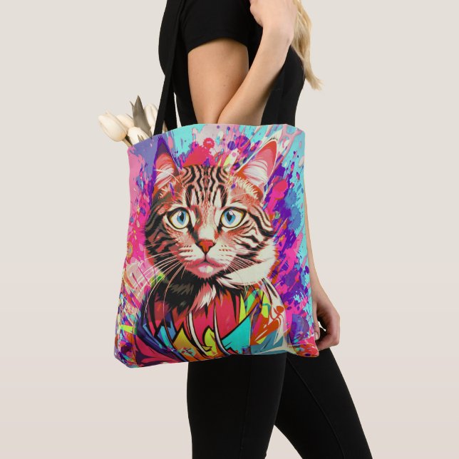 Cat's farbenfroher Designprint (Von Nahem)