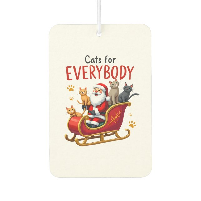 Cats For Everybody Cat Christmas Ugly Christmas Lo Autolufterfrischer (Vorderseite)