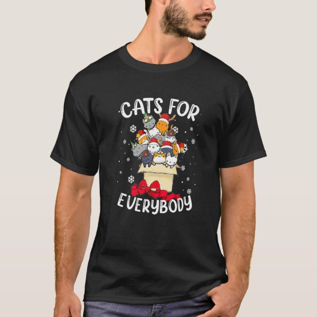 Cats For Everybody Cat Christmas Xmas Box Cat  Wom T-Shirt (Vorderseite)