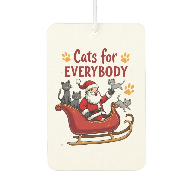 Cats For Everybody Christmas Cat Funny Xmas Women  Autolufterfrischer (Vorderseite)