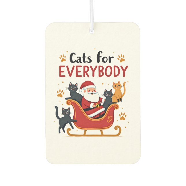 Cats For Everybody Christmas Cat Funny Xmas Women  Autolufterfrischer (Vorderseite)