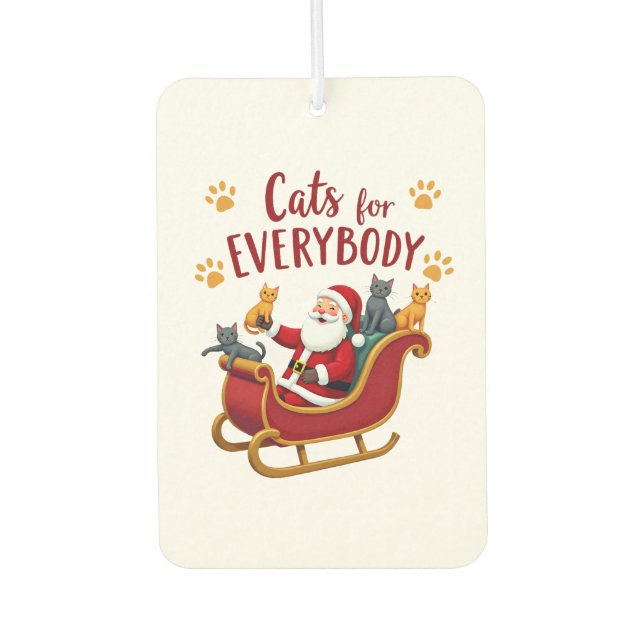 Cats For Everybody Christmas Cat Funny Xmas Women  Autolufterfrischer (Vorderseite)