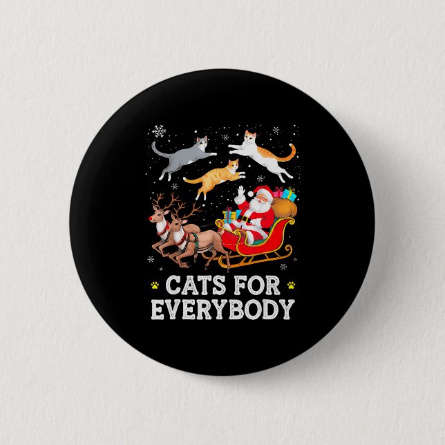 Cats For Everybody Christmas Cat Funny Xmas Women  Button (Vorderseite)